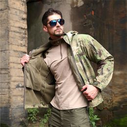 Tactical Uniform Soft Shell Jacket+Pants Hiking Hunting Suit Men Outdoor Waterproof Windproof Fleece Coat Camouflage Jacket Sets