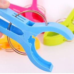 4Pcs Stronging Plastic Color Clips Beach Towel Clamp To prevent the wind Clamp Clothes Pegs Drying Racks Retaining Clip3317