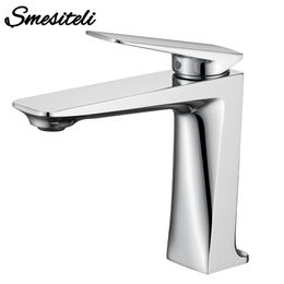 Smesiteli Basin Hot And Cold Water Sink Tap Smesiteli Brass Single Hole Deck Mounted Polished Chrome Black Bathroom Faucet