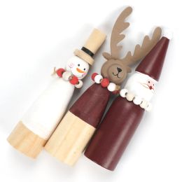 Christmas Decorations For Home Wooden Snowman Santa Claus Reindeer Dolls Mini Ornaments Xmas 2023 New Year Party Diy Gifts