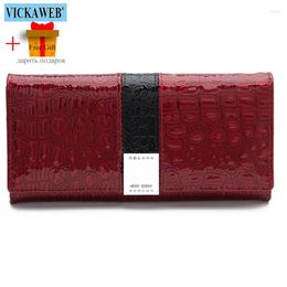 Wallets VICKAWEB Long Patent Leather Wallet Women Purse Diomend Ladies Hasp Sequined Fashion Money Bag Portefeuille Homme