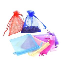 50pcs 7*9CM Organza Sheer Gauze Element Jewelry Bags tulle fabric Wedding Gift Bags Sachet OrganzaGift Bag 6ZSH312
