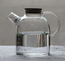 1PC 1000ml 1600ml Heat Resistan Glass Teapot Simple Kettle Tea Pot Convenient Office Tea Coffee Pot JM 1007