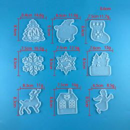 Snowflake Christmas Silicone Mould Epoxy Resin Mould for Pendant Keychain DIY Ornament Making Supplies Decorations Accessories