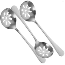 Dinnerware Sets 3 Pcs Colander Reusable Serving Spoons Buffet Kitchen Slotted Home Accessory Stainless Steel