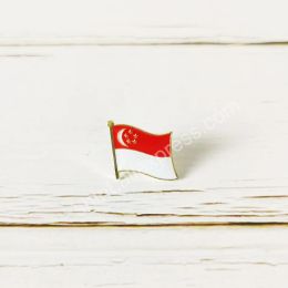 Singapore National Flag Embroidery Patches Badge Shield And Square Shape Pin One Set On The Cloth Armband Backpack Decoration