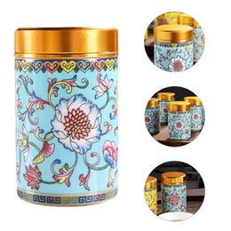 Metal Tea Jar Airtight Loose Tea Canisters Tea Caddy Coffee Sugar Storage Jars Pots Container with Lids for Spice Condiment