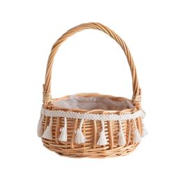 Rattan Basket Decorative Storage Flower Baskets Flower Pot Home Desktop Decor Planters Organiser Succulents Vines Ivy Holder