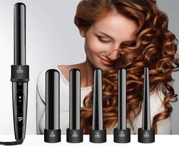 5 in 1 Curling Wand Set Hair Curling Iron The Wand Hair Curler Roller Gift Set 0932mm 5pcs Curling Wands Set5924296