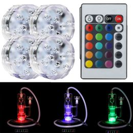 10PCS/LOT LED Tank Light submersible battery operated lights with remote control pool underwater lights lamps party decoration