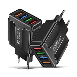 4-Port USB Wall Plug Power Adapter Wall Charger Universal 3.1A Compatible with IPhone/Android Quick Charge Cube Box Base Head