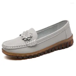 Casual Shoes Genuine Leather Women Flats Women's Loafers Summer Mother For Moccasins