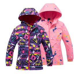 Girl Jacket Children Polar Fleece Teenage Girls 2021 Spring Clothes Kids Coat Hooded Waterproof Windbreaker Clothing 3-12 Years