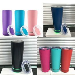 Mugs 18oz Sublimation Wireless Speaker Tumbler Stainless Steel Double Wall Vacuum Insulated Water Bottle Music Cup For Gift 240410