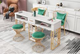 Nordic luxury manicure table chair set modern simple net red manicure shop single double three manicure table display rack