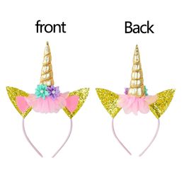 Kids Unicorn Headband Baby Shower Birthday Girl Headwear Party Hair Hoop Hairbands Children Hair Accessories Unicorn Party Decor