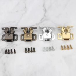 1Pc Prong Doors Latch Hardware Double Ball Roller Catches Cupboard Cabinet Tool Closer Bronze Double Roller Catch Latch Locks