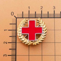 Hanreshe Medical Brooch Pin Gold Color Enamel Lapel Pacifist Badge Medicine Jewelry Gifts for Doctor Nurse Volunteers