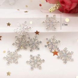 Glitter 17mm/36mm snowflake Flat back Rhinestone Acrylic Sheet Miniature Pattern Applique DIY Wedding Scrapbook Ornaments SF87