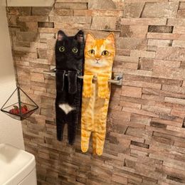 6 Styles Newest Arrival Cat Hand Towels Long Cat Shape Wipe Handkerchiefs Bath Towels for Bathroom Kitchen