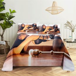 Beauty Bedding Sheet Home Digital Printing Polyester Bed Flat Sheet With Pillowcase Print Bed Sheet