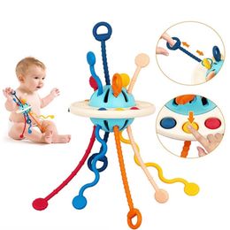 Montessori Sensory Development Baby Toys Pull String Finger Grasp Training Early Learning Education Teething A 13Y 240407