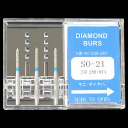 10 Packs Dental Diamond Burs SO-20/SO-21 Polisher Drill Tools FG 1.6mm High Speed Handpiece DIA-BURS Dentistry Products