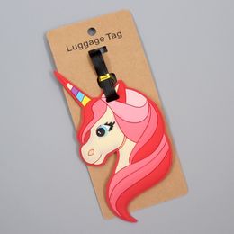 Travel Accessories Cute Unicorns Animals Luggage Tag Silica Gel Suitcase ID Addres Holder Baggage Boarding Tag Portable Label