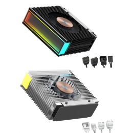 Pads ARGB Aluminium Alloy M.2 SSD Cooling Heat Sink M.2 NVMe 2280 Hard Disc Sync ARGB Heat Coolers Radiator Cooling Fan