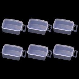 MIUSIE 6pcs /set Plastic Transparent Storage Box Jewellery Pill Chip Organiser Case Nail Art Battery Screw Case Beads Container