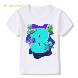 Happy Birthday 4 5 6 year old t shirt boys t shirts alien kids tshirt children clothes t-shirts number 9 tops for girls-clothing