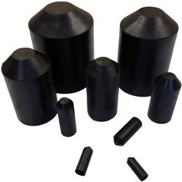 2/5/10/20pcs black Diameter 10 ~ 65mm Heat Shrink End Seal Cap PE Insulated Wrap Wire Protect Cover Bottom Cable Sleeve