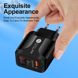 AC DC PD 20W Power Adapter 5V Charger For IPhone Samsung Xiaomi Type-c LED Display USB Power Supply Source Travel Adapter 5 Volt