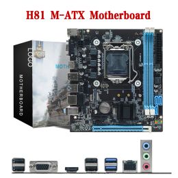 Motherboards H81 Computer Motherboard 16GB I/O Interface MicroATX LGA1150 Desktop PCI Express X16 X1 M.2 Nvme/NGFF Slot 240pin DDR3 SDRAM