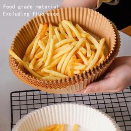 30Pc 20cm Disposable Air Fryer Liners Paper Non-Stick Steaming Basket Mat Dessert Food Container Steamer Paper Liner For Kitchen