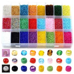 2MM 480G Kit Candy Rainbow 24 Colour Mini Seed Bead Set Small Craft For DIY Necklace Bracelet Earrings Jewellery Making