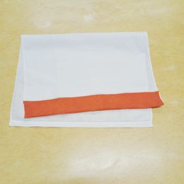 12 PCS Linen Handkerchief Towels Colour Border Hemstitched Tea Towel 14x22" Cleaning Cloth Guest Hand Dish Kitchen Bathroom Towel
