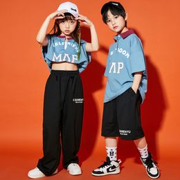 Kids Concert Hip Hop Clothing T Shirt Tops Black Jogger Pants For Girl Boy Recital Outfits Jazz Dance Costume Set Clothes