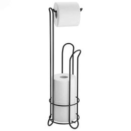 Toilet Paper Holders Stainless Steel Floor Standing Paper Roll Towel Holder Stand Organizer Toilet Paper Rack Bathroom Hardware Vertical Storage Bask 240410