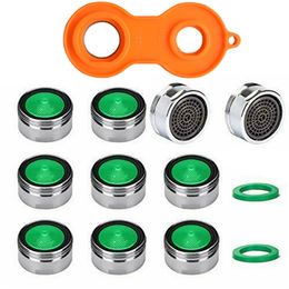 10Pcs Aerator Faucet Tap Water Saving Aerator Copper with Faucet Wrench Jet Regulators Philtre Spare Part for Kitchen Bath Tools