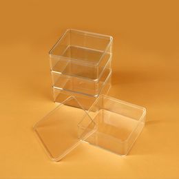 5pcs Transparent Acrylic Plastic Box with Lid 8.5*8.5*3.5cm fit Necklace Bracelet Jewellery Findings Packing Display Organiser