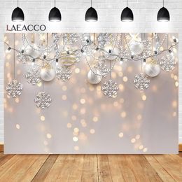 Winter Forest Shiny Light Bokeh Snow Scene Snowflake Party Child Christmas Tree Photography Backdrops Photo Backgrounds Studio