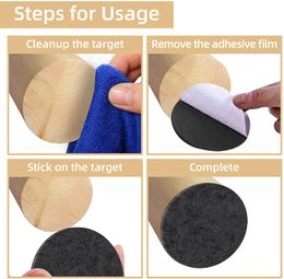 3pcs Self Adhesive Furniture Felt Pad Cuttable DIY Shape Felt Pads Anti Scratch Hardwood Floor Protector for Table Chair Legs