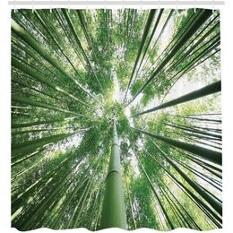 Green Bamboo Shower Curtain Plant Forest Jungle Scenery Modern Art Watercolour Fabric Bath Curtains For Bathroom Decor With Hook