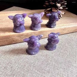 Decorative Figurines 1pcs Natural Ziyun Mother Stone Crystal Quartz Hand Carved Cartoon Animal Sculpture Craft Home Decoration Christmas