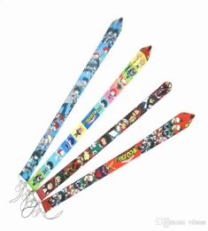 New 10pcs cartoon Anime My Hero Academia Keychains Lanyard Neck Key Strap for Phone Keys ID Card Cartoon Lanyards8159998