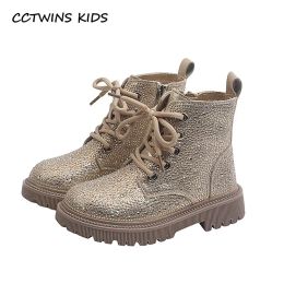 Boots Girls Fashion Boots 2021 Autumn Children Brand Shoes Ankle Riding Boots For Kids Glitter Pink Princess Platform Soft Thick Sole