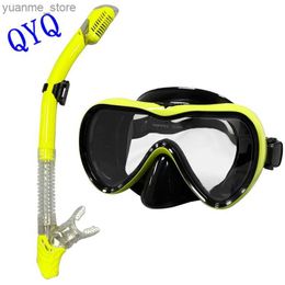 أقنعة الغوص QYQ SCUBA SCUBA SCUPA SNORKELING SUB البالغ من سيليكون تنورة مكافحة نظارات السباحة معدات حمام السباحة Y240410