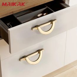 Luxury White Cabinet Door Handles Drawer Zinc Alloy 96mm Wardrobe Handle Semi-circular Round Door Pulls Knobs Hardware