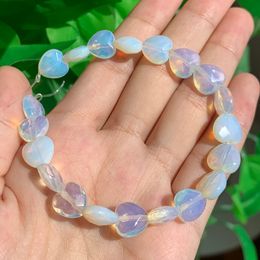 Natural Opal Quartz Crystal Stone Bead Flat Round Irregular DIY Opalite Bracelet Spacer Bead For Jewelry Making Findings Earring